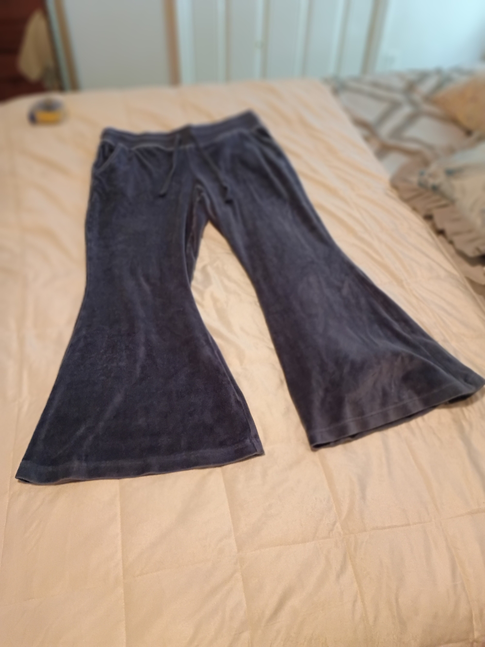 aerie Navy Blue Velour Flared Sweatpants for Kids